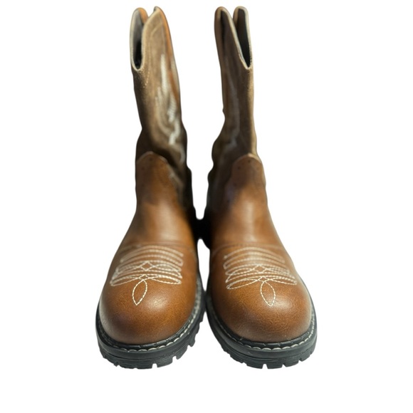 Brown Western Cowboy Boots with Embroidered Design Size 7 - Picture 2 of 5